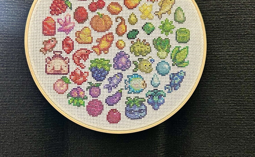 Jamie Ancion’s “Stardew Valley Cross-Stitch” artwork stems from her favorite video game.
