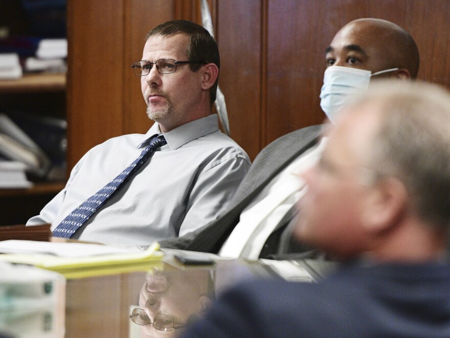 Pete Musico (left), appearing in court on Oct. 4, and two other men accused of supporting a plot to kidnap Michigan's governor were convicted of all charges on Wednesday.