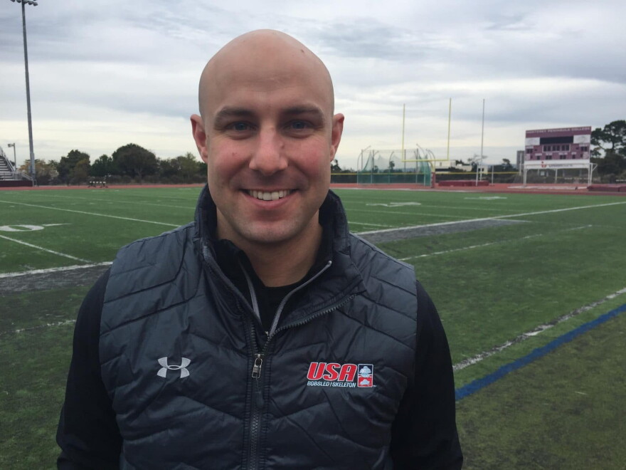 Bobsledder Nick Cunningham from Monterey, Calif., will be competing in his third Olympics. It's his second as a soldier athlete in the Army's World Class Athlete Program. (Krista Almanzan)