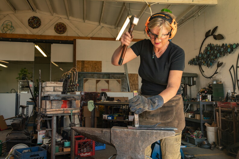 Susan Madasci in her studio, Garden City, ID.