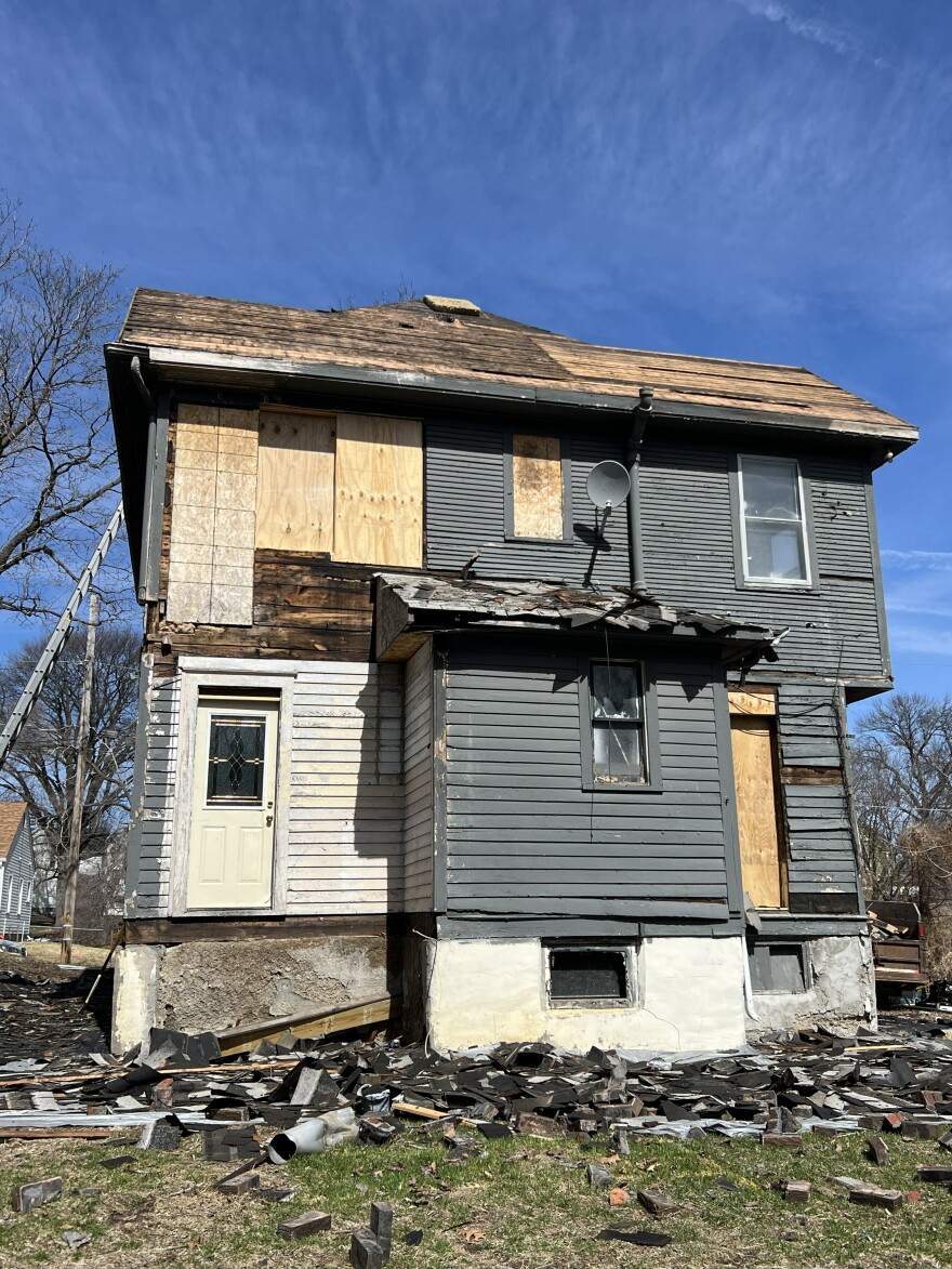 The rear side of the Davenport home before renovations.