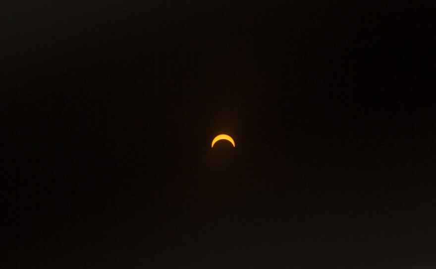 The eclipse on a black background