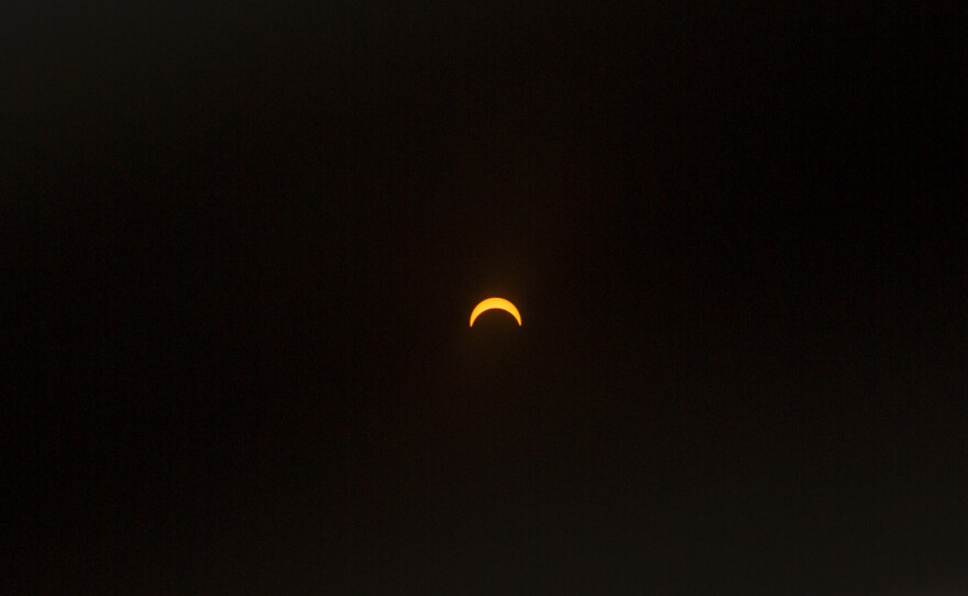 The eclipse on a black background