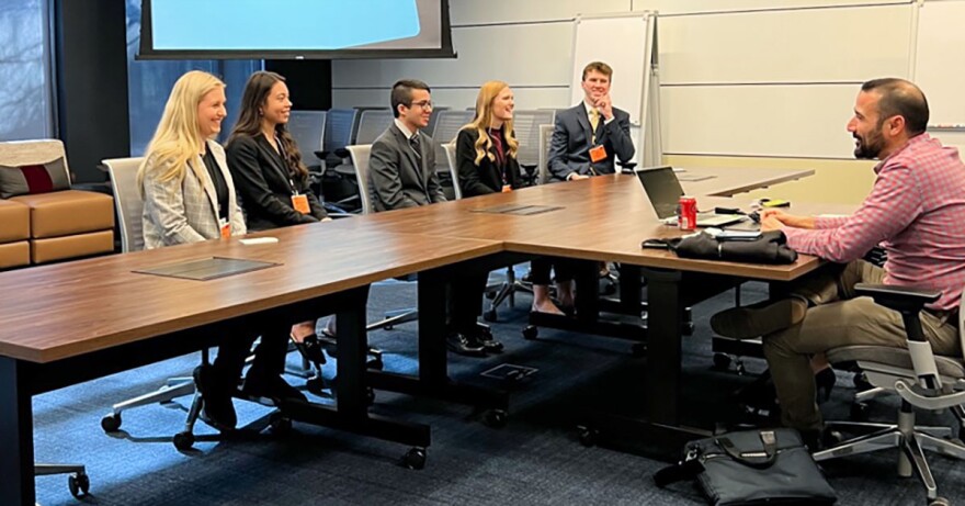 SIU team members (from left) Jayda Smith, Mackenzie Piazza, Matthew Carrazco, Lexie Lingle and Ben Morgan.