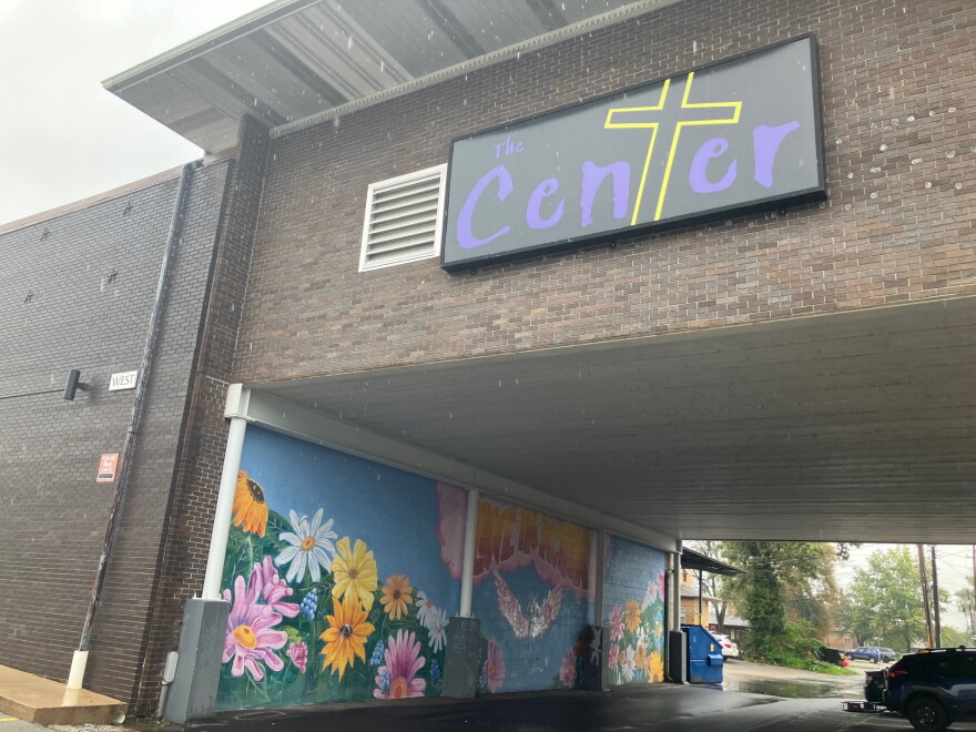 An outdoor mural on the grounds of The Center, 1411 Brady St., Davenport, next to St. John's United Methodist Church.