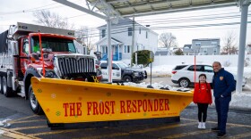 UNION BEACH, NJ – Monmouth County Commissioner Director Thomas A. Arnone surprised students at Memorial School by announcing one of the winners of the Snowplow Naming Contest. Fifth grader Savannah Miller’s winning entry, “The Frost Responder,” was unveiled during the visit.