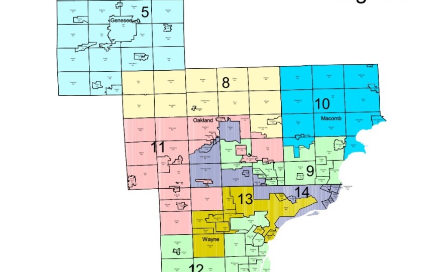 congressional districts map of Southeast Michigan