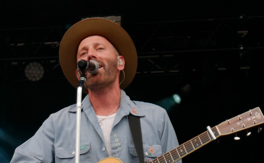 Mat Kearney on stage at Moon River 2022.