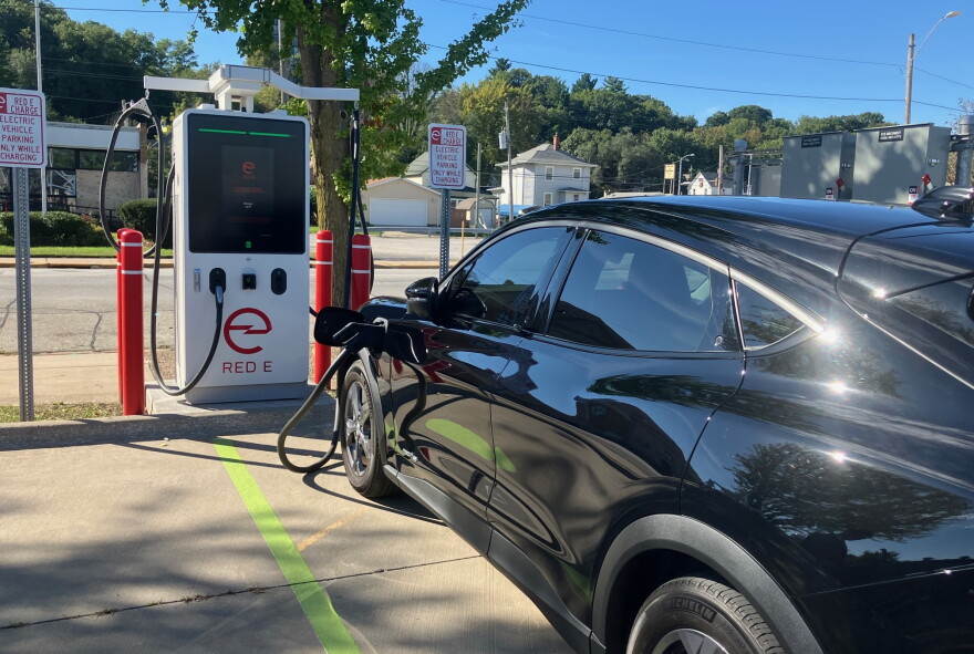 The new East Moline library charging stations (at 745 16th Ave.) can charge up to four electric vehicles at one time.