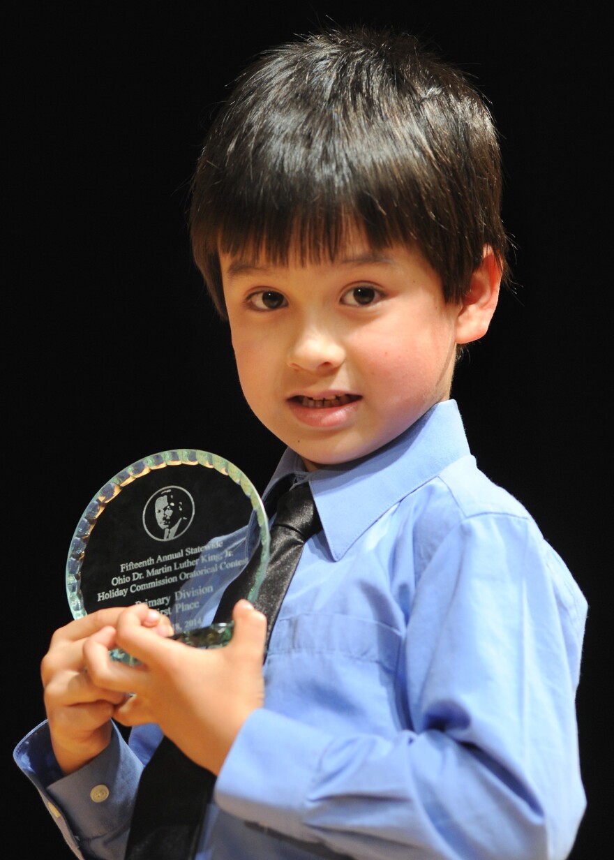 James Oram won first place in his division at Ohio's annual oratory contest celebrating Martin Luther King, Jr. 