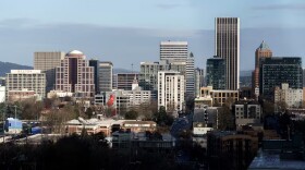 The skyline of downtown Portland 