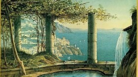 Italy, View of Amalfi in May 1831 by Felix Mendelssohn Bartholdy (1809-1847), watercolor 19th Century