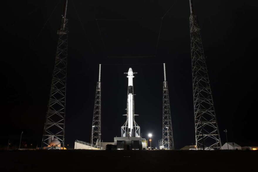 SpaceX's CRS-19 mission on the pad ahead of liftoff from Cape Canaveral. Photo: SpaceX