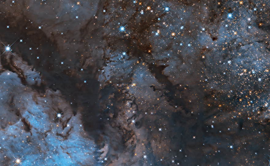 The Swan Nebula, as seen by the Hubble space telescope.