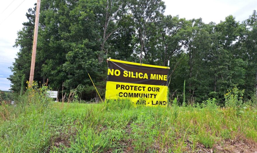 Ste. Genevieve County is heavily dependent on mining, but residents are not open to every new venture, as this 2022 sign opposing efforts by NexGen Mining Inc. to mine silica in the county shows.