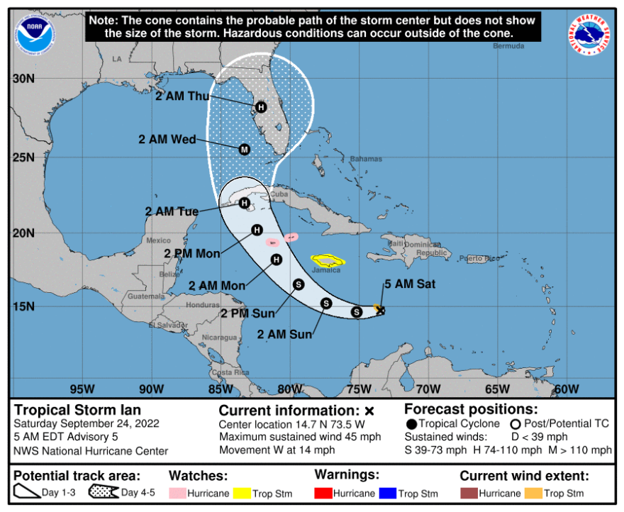 Hurricane Ian will hit Florida as a major storm, forecasters say : NPR