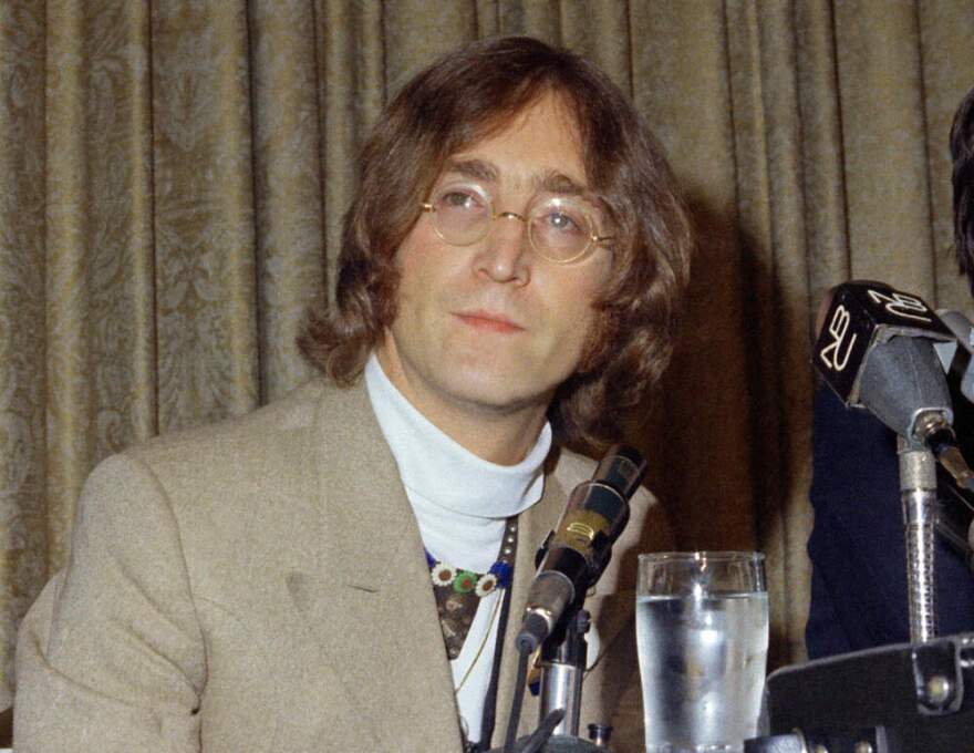 In this May 13, 1968 file photo, singer John Lennon appears during a press conference at the Hotel Americana in New York. (AP)