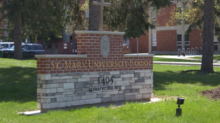 St. Mary's University Parish in Mount Pleasant, Michigan on the campus of Central Michigan University on April 23.