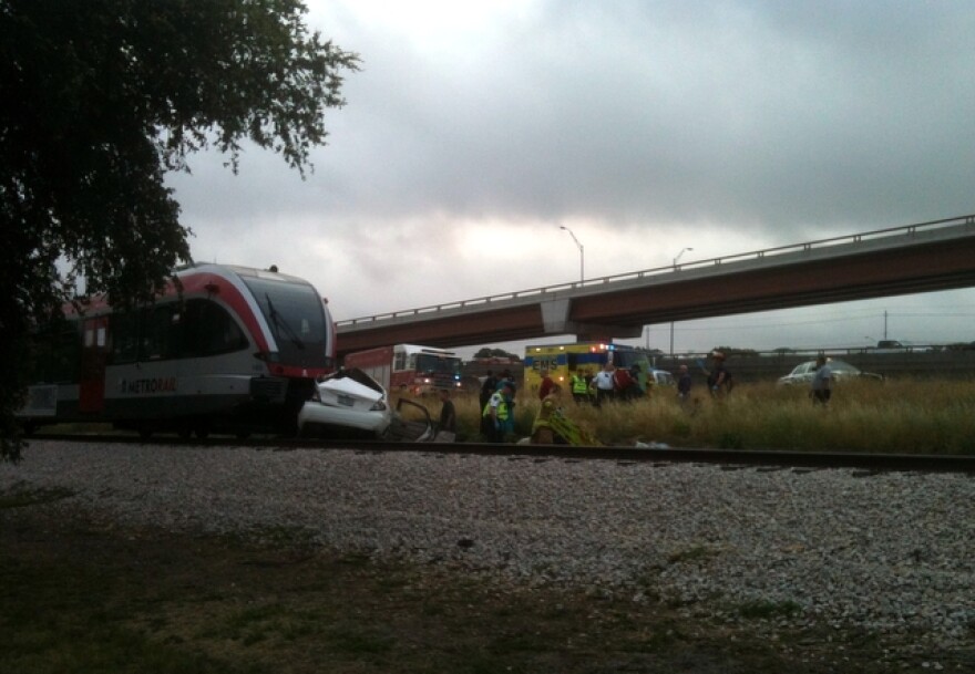 An image of the collision this morning.