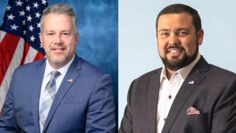 Democratic Congressman Eric Sorensen (left) and Republican challenger Dillan Vancil.