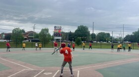 A player with Murfreesboro's Miracle League dances to his selected walk-up song as he comes up to bat.