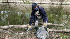 Debra Shore at a river clean up event put on by Friends of the Chicago River.