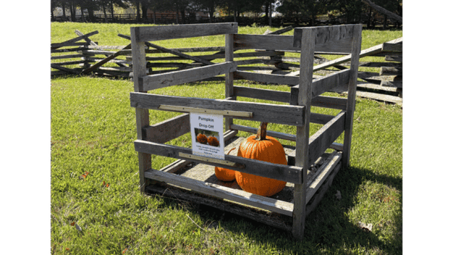 Starting Monday, Oct. 19, 2026, pumpkins will be accepted at a drop-off bin at Carriage Hill MetroPark