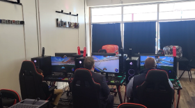 Albany County Executive Dan McCoy plays Rocket League at VDO Gaming and eSports in Menands on March 18th, 2025.