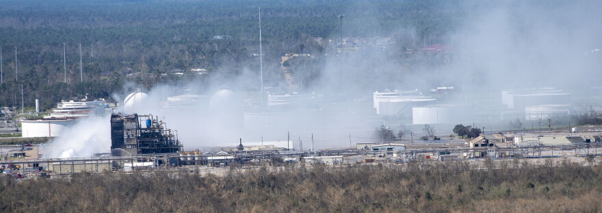 Plant fire in Westlake due to Hurricane Laura damage Thursday, Aug. 27, 2020, near Lake Charles, La. 