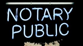  Copies, Faxes, Notary Public in neon blue