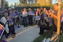Community members and Columbia Memorial Hospital staffers gather for a protest in Hudson on Sept. 14, 2026.