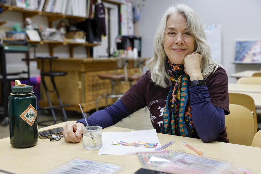 Founder and president Marlys Lamar pictured at The Art Room, a nonprofit art studio, Monday, Jan. 22, 2024, in Denton, Texas.