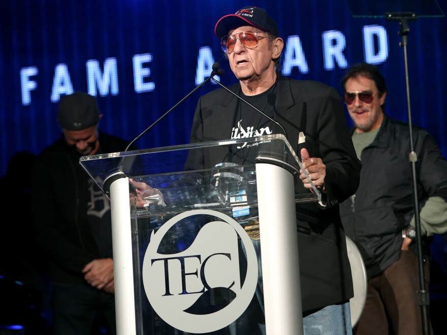 Drummer Hal Blaine attends an awards ceremony in Anaheim, Calif., in 2014.