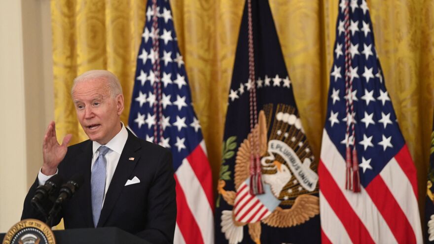 President Biden speaks about the pandemic and the country's vaccination campaign on Thursday.