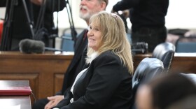 Former Colleton County Clerk of Court Mary Rebecca "Becky" Hill awaits a court hearing on Monday, Dec. 8, 2025, in St. Matthews, S.C. (AP Photo/Jeffrey Collins)