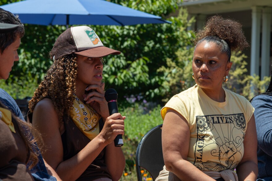 Abi Mustapha (left) explains why she wanted restorative justice for the vandals over jail time.