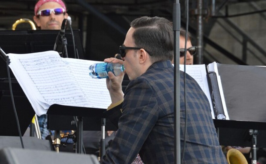 Darcy James Argue leads his big band, Secret Society, during the 2019 Newport Jazz Festival