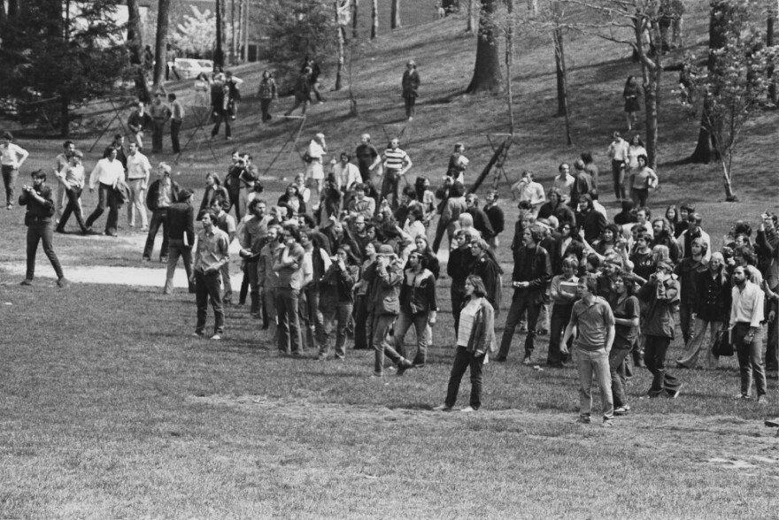 Crowd of student demonstrators