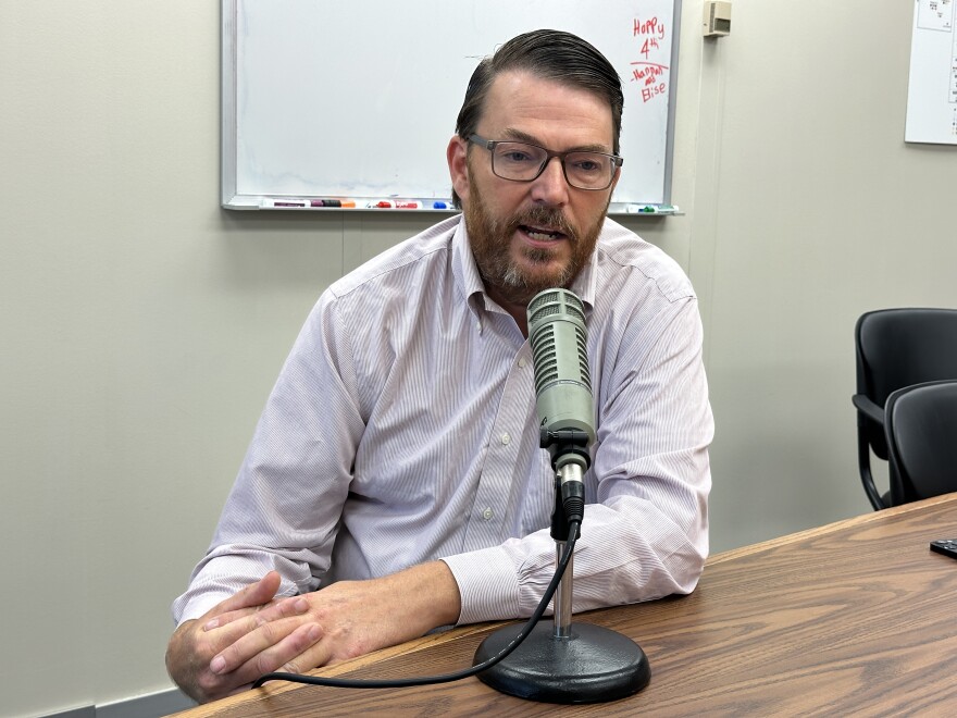 Todd Richardson, the director of Missouri's MoHealthNet program, speaks with St. Louis Public Radio during a wide ranging interview on July 18, 2025. Richardson has overseen some major challenges to the health care program, including enrollment spikes during the COVID-19 pandemic.