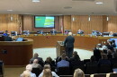 Representatives from Waste Management present to the Broward County Commission to advocate for the expansion of the Monarch Hill Landfill