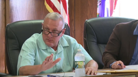 West Haven City Councilman Robert Bruneau speaks during a council meeting on June 9, 2022. Documents show that Bruneau used his other public position as the chairman of the West Shore Fire District to approve contracts and payments for a company owned by his wife and son.