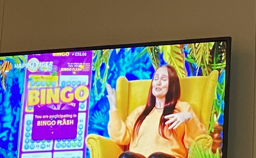 An advertisement for online casino games in the United Kingdom, where they are legal and widespread.