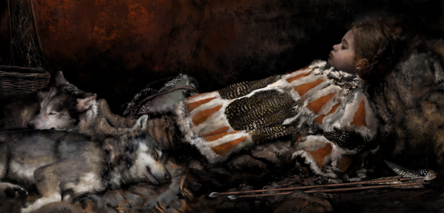 An artistic illustration of what the child could have looked like when alive and sleeping