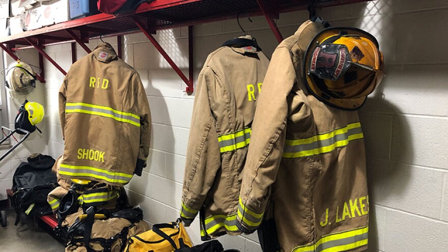 The equipment room at Richmond Fire Department's Central Station sits largely empty as they search for recruits.