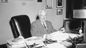 Sen. Pat McCarran (D-Nev) at his desk in Washington on Dec. 9, 1949 . (AP Photo/ Henry Burroughs)