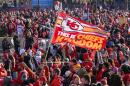 Kansas City Chiefs fans gather for a Super Bowl victory rally in Kansas City, Mo., Wednesday, Feb. 14, 2024. The Chiefs defeated the San Francisco 49ers Sunday in the NFL Super Bowl 58 football game. (AP Photo/Reed Hoffmann)