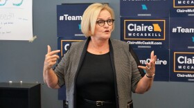 U.S. Sen. Claire McCaskill speaks at a campaign event on Friday in Ferguson.