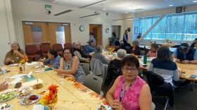 Elders gathered at the Aleutian Pribilof Islands Association building in Anchorage.