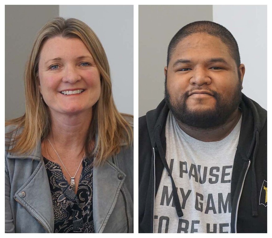 Jadee Lauer (at left) and Victor Tenn joined Wednesday's talk show to discuss the Excel Center in St. Louis