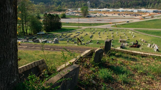 A new data center built in the town of Marble across the road from Moss Cemetery, Cherokee County, NC on April 7, 2026.
